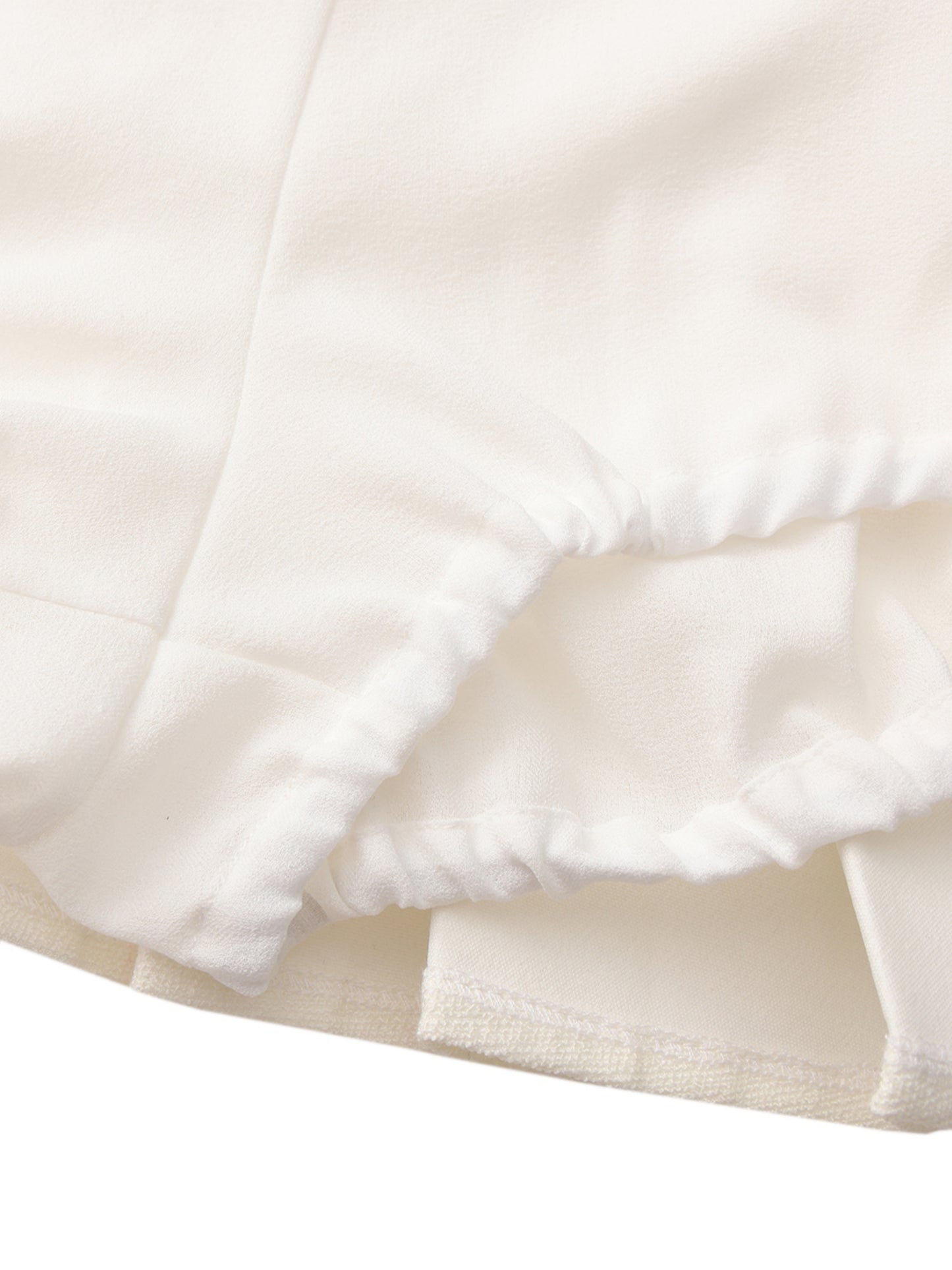 Camille Tailored Pleated White Mini Skirt