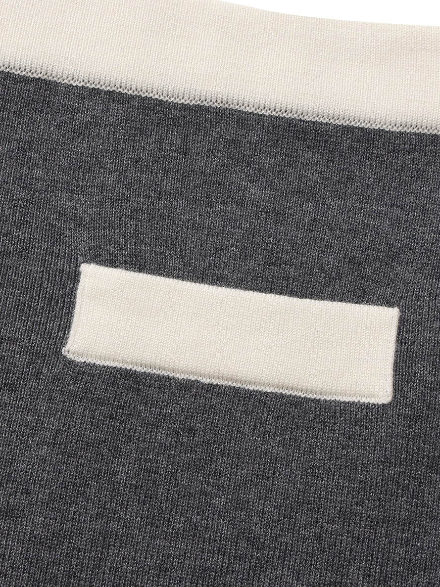 Lisette Contrast-Trim Grey Knit Three-Piece Set