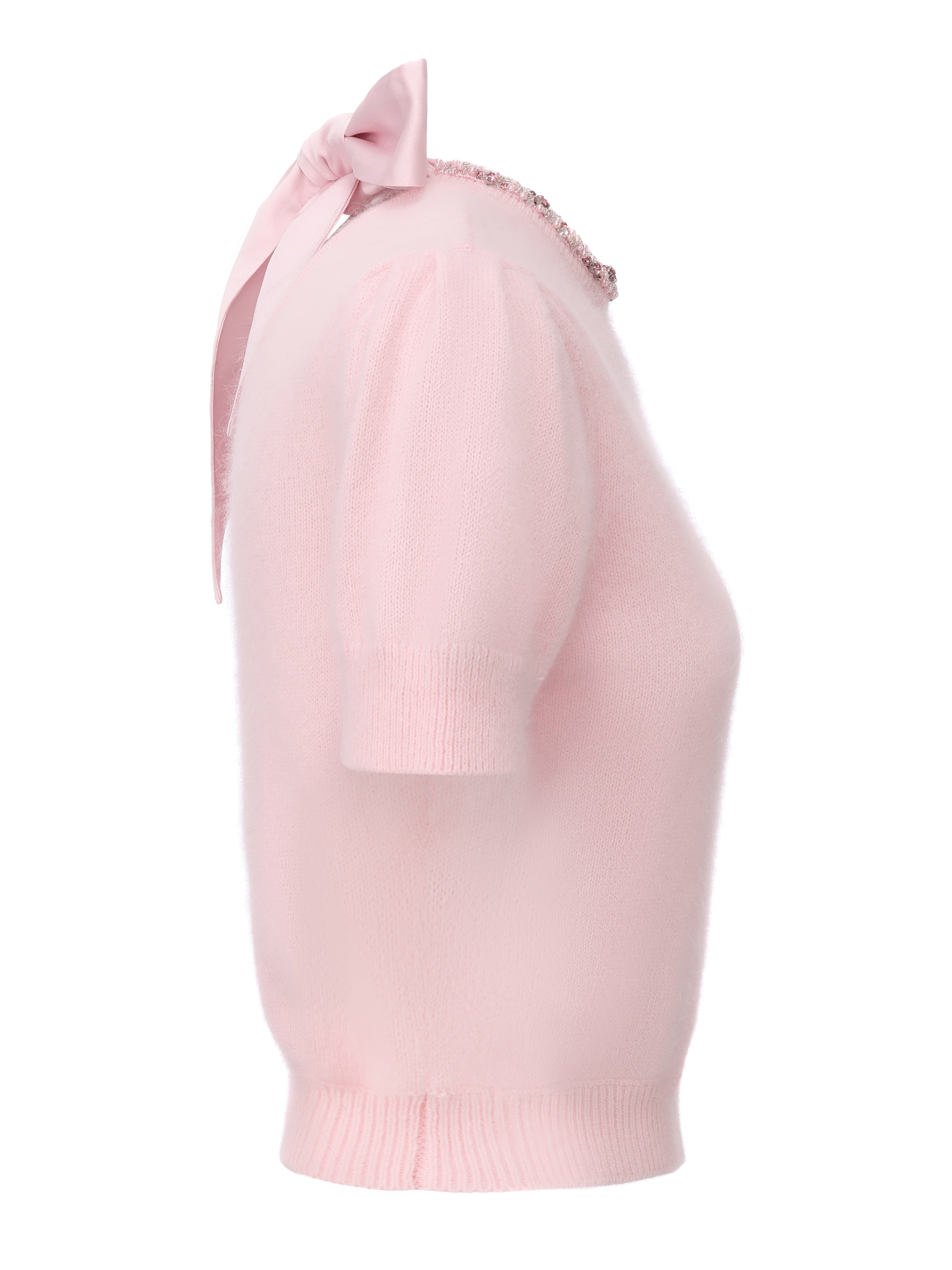 Evelina Bow Back Pink Knit Top