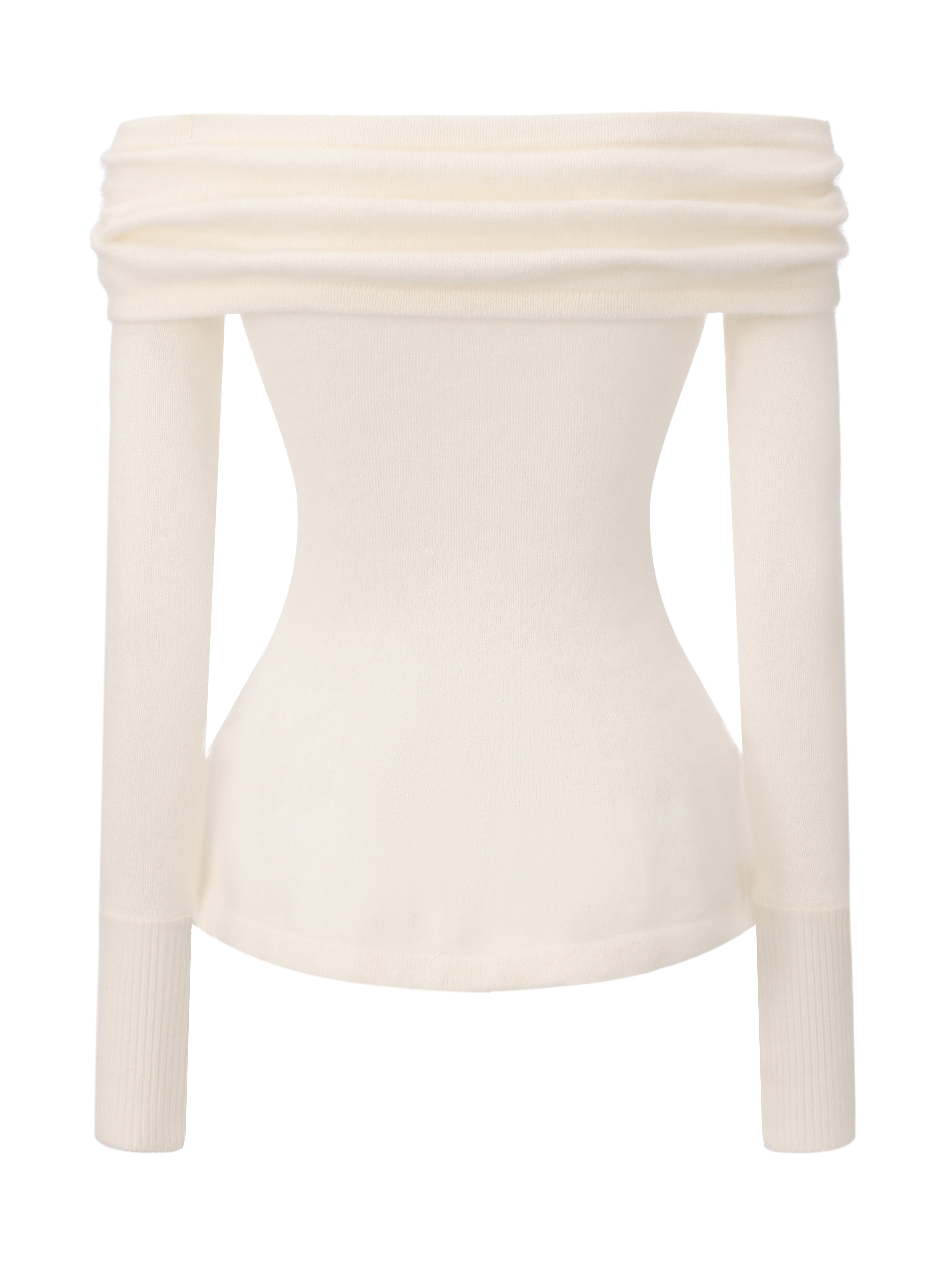 Brigitte Off-Shoulder Knit White Top