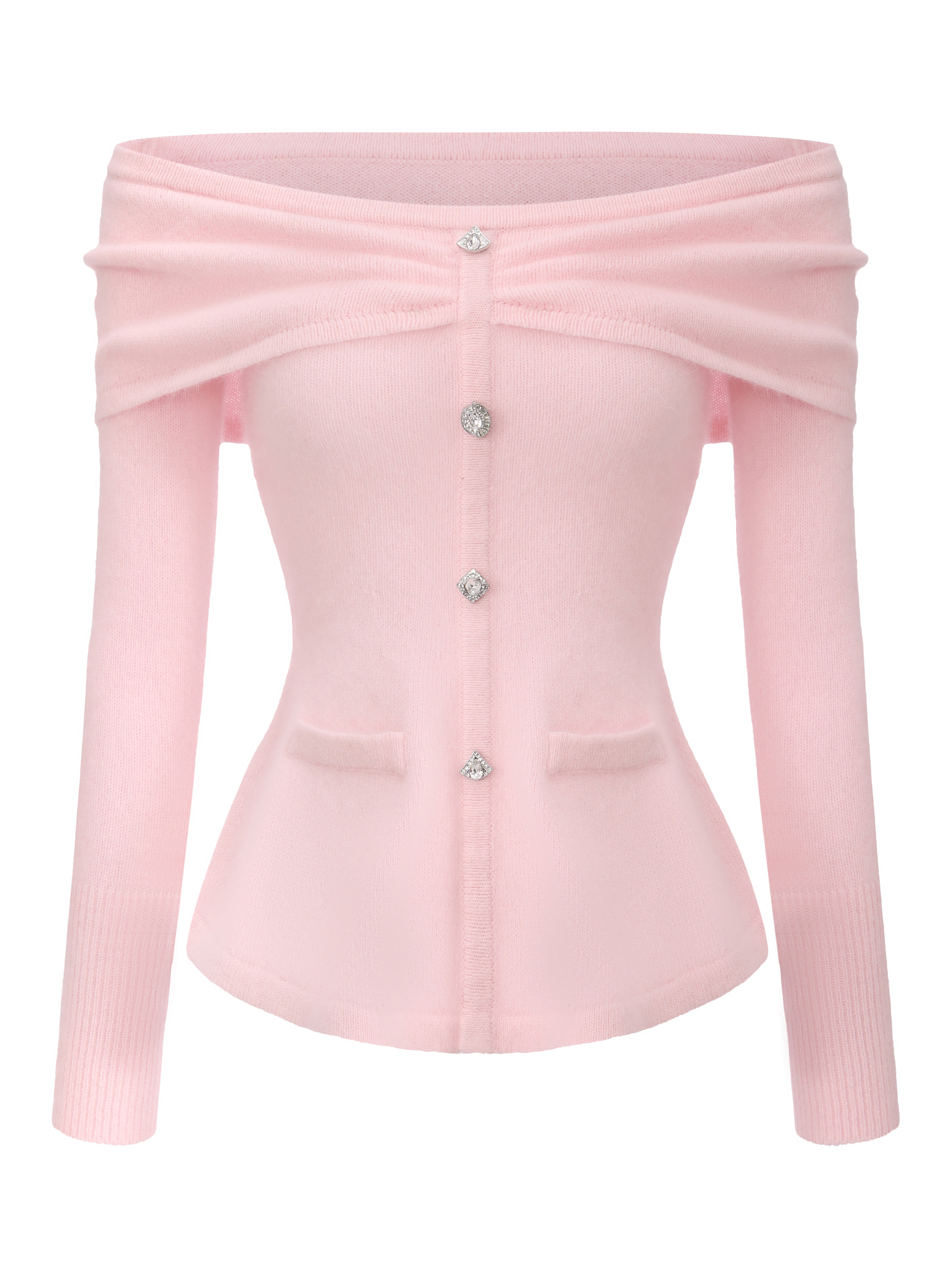 Brigitte Off-Shoulder Knit Pink Top