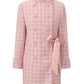 Bianca Tweed Bow Pink Double-Breasted Coat