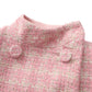Bianca Tweed Bow Pink Double-Breasted Coat