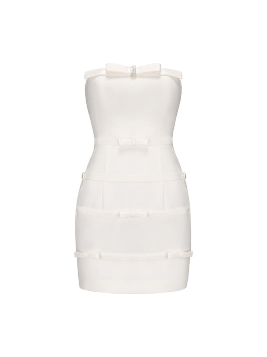 Lucie Bow Dress (White)