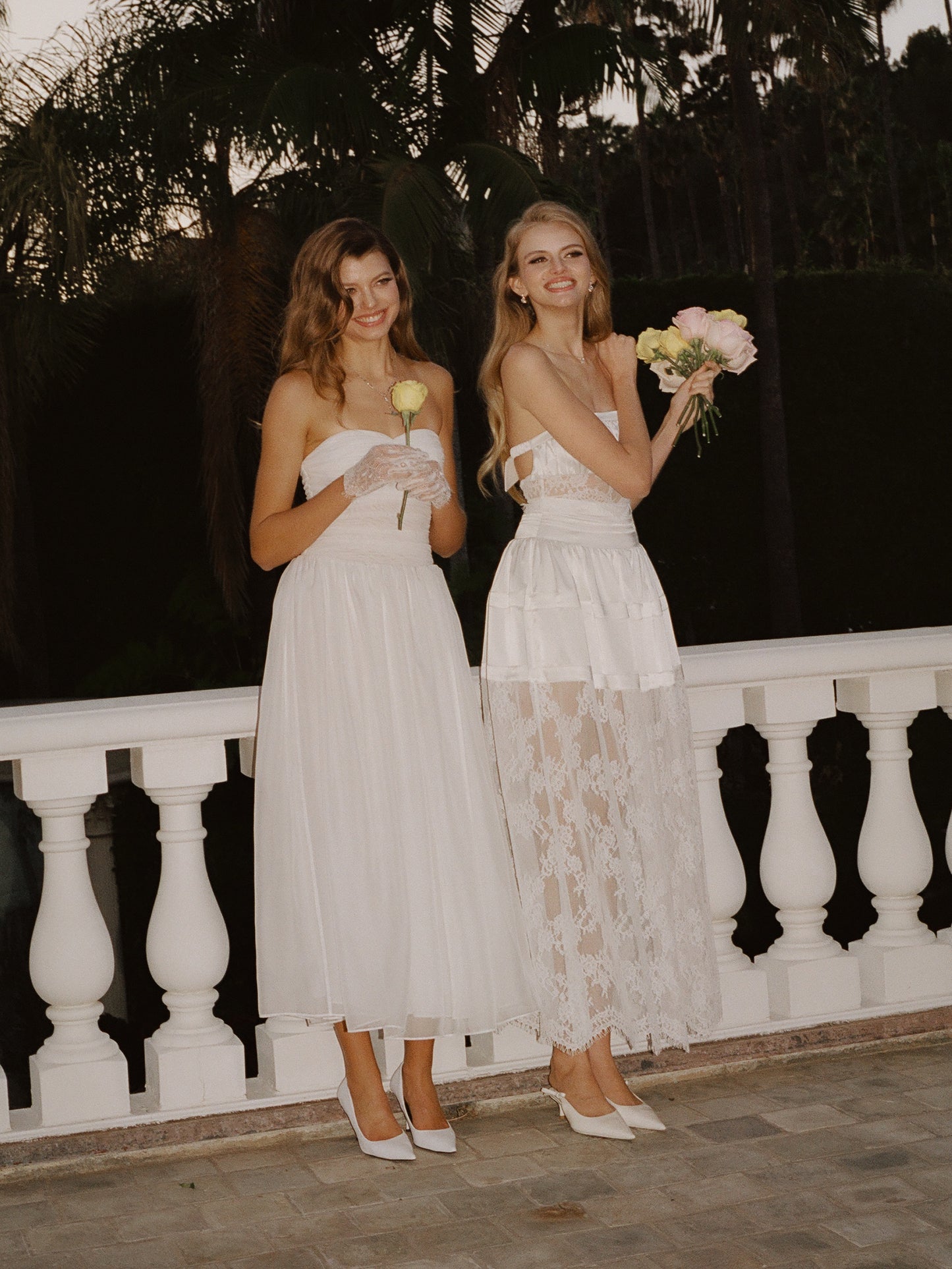 Juliette Strapless Chiffon White Dress