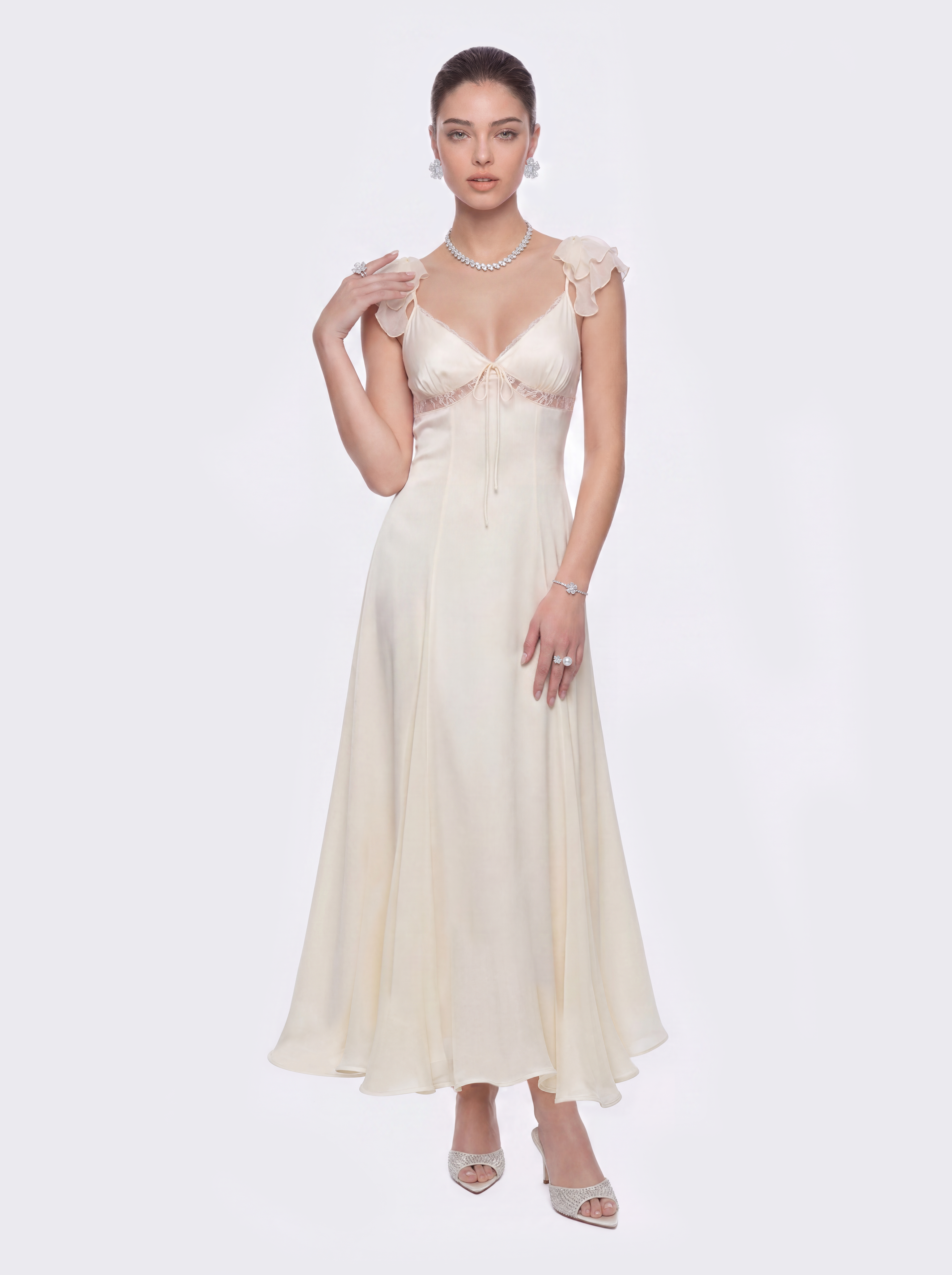 Meadow Open-Back Champagne Dress