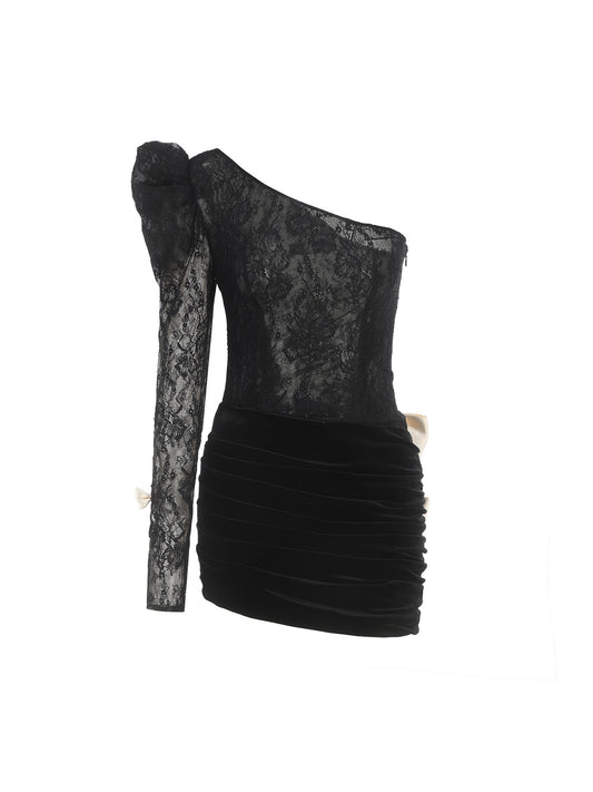 Wilma Velvet Dress (Black)