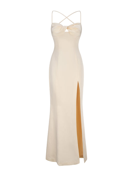 Alaina Silk Dress (Champagne)