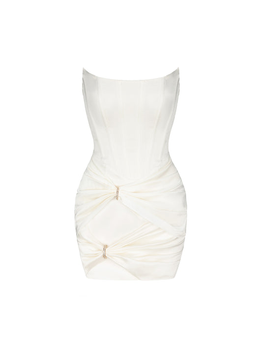 Helena Silk Dress (White)