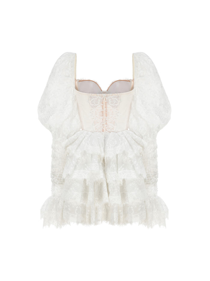 Nana Jacqueline Women's Penelope Lace Dress - White - Mini dresses Nana Jacqueline Women's Penelope Lace Dress - White - Mini dresses