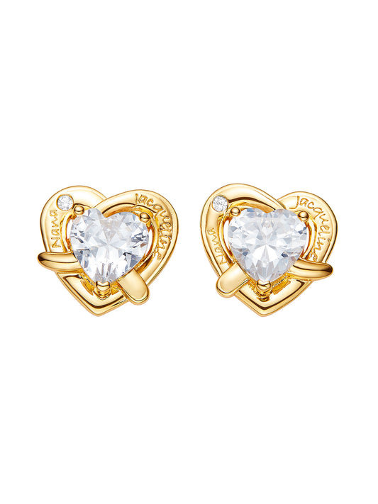 Ambre Heart Earrings (White)