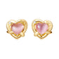 Ambre Heart Earrings (Pink)