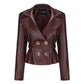 Mirabel Faux Leather Jacket (Brown)