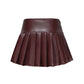 Mirabel Faux Leather Skirt (Brown)