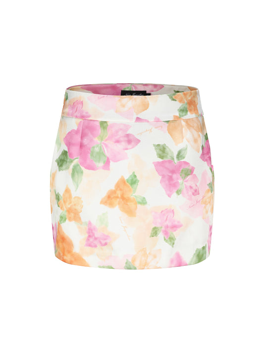 Emilia Satin Skirt (Floral)