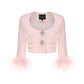 Ambre Satin Feather Top (Pink)