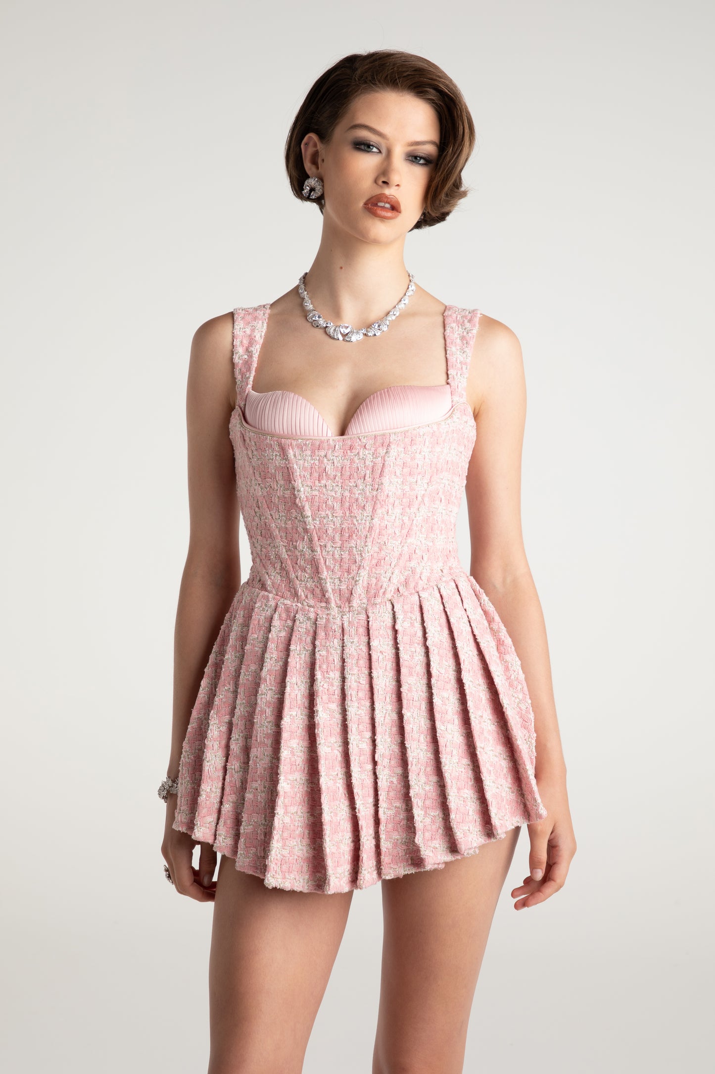 Chelsea Tweed Dress (Pink) (Final Sale)