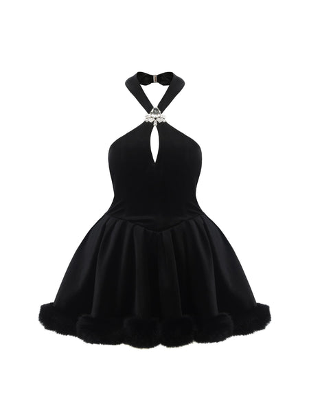 Juliet Velvet Halter Dress (Black) Juliet Velvet Halter Dress (Black)