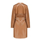 Keira Leather Trench Coat (Brown) (Final Sale)