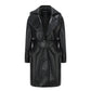 Keira Leather Trench Coat (Black)