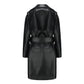 Keira Leather Trench Coat (Black)