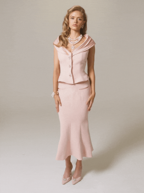 Belle Satin Skirt (Light Pink)