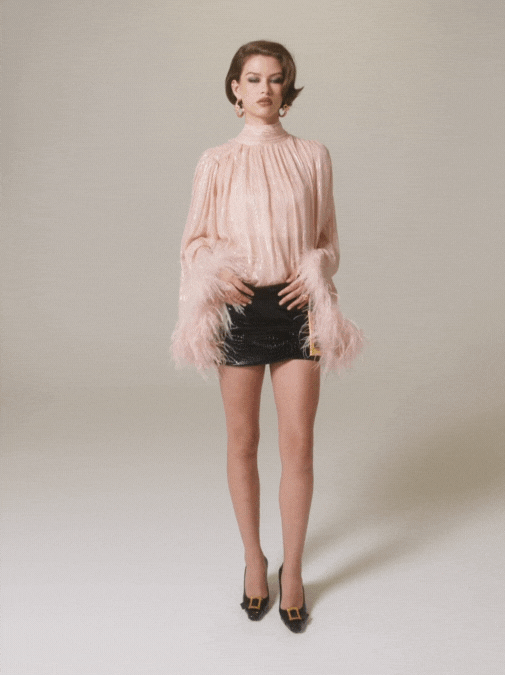 Miranda Leather Mini Skirt (Black)
