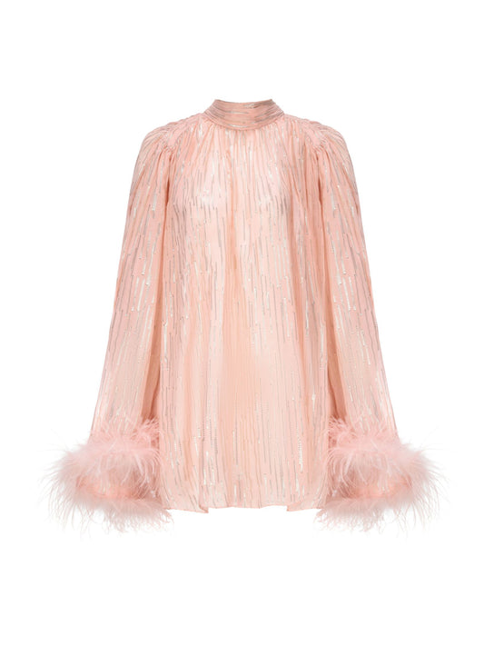 Keira Feather Top (Pink)