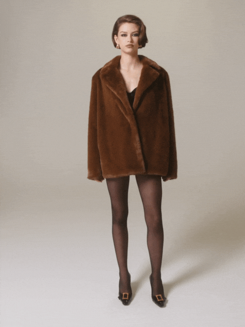Phoebe Fur Jacket (Brown)