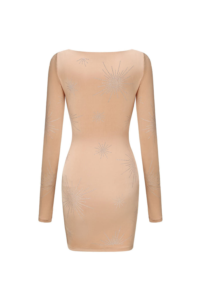 Melanie Dress: Nude Mini Dress for Birthday Celebration