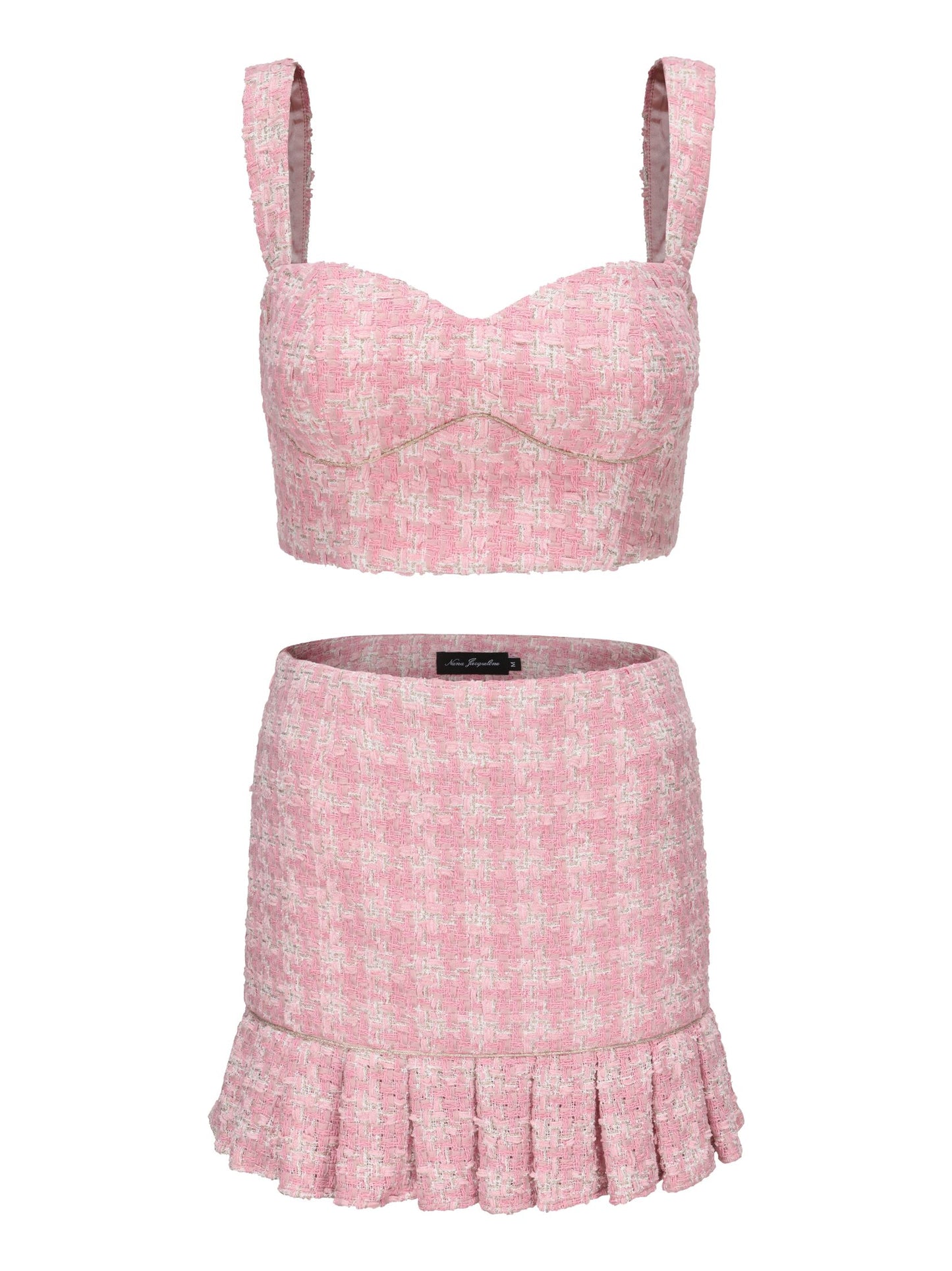 Chelsea Tweed Skirt Set  (Pink) (Final Sale)