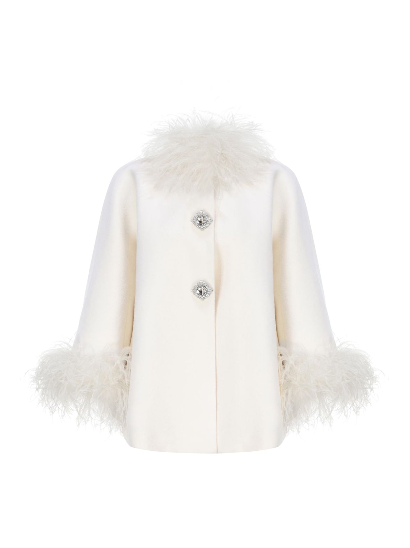 Angelica Feather Coat (White) Nana Jacqueline