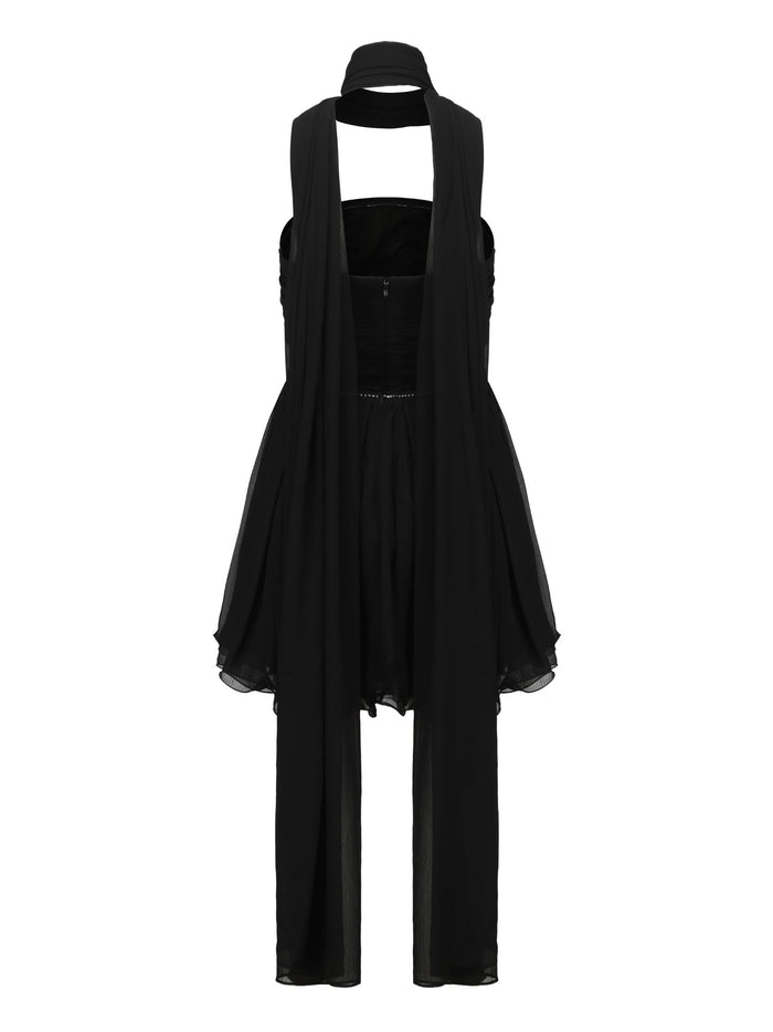 Chloe Dress: Black Mini Dress for Cocktail Party | Nana Jacqueline Black / S