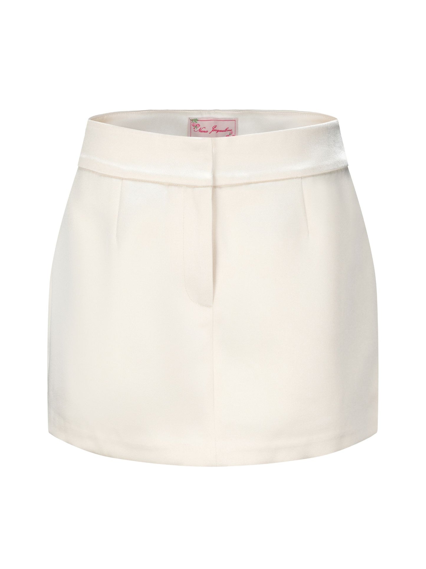 Elle Satin Mini Skirt (White) (Final Sale)