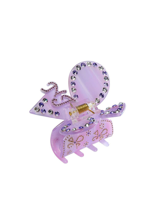 Chloe Crystal Butterfly Claw Clip (Purple)