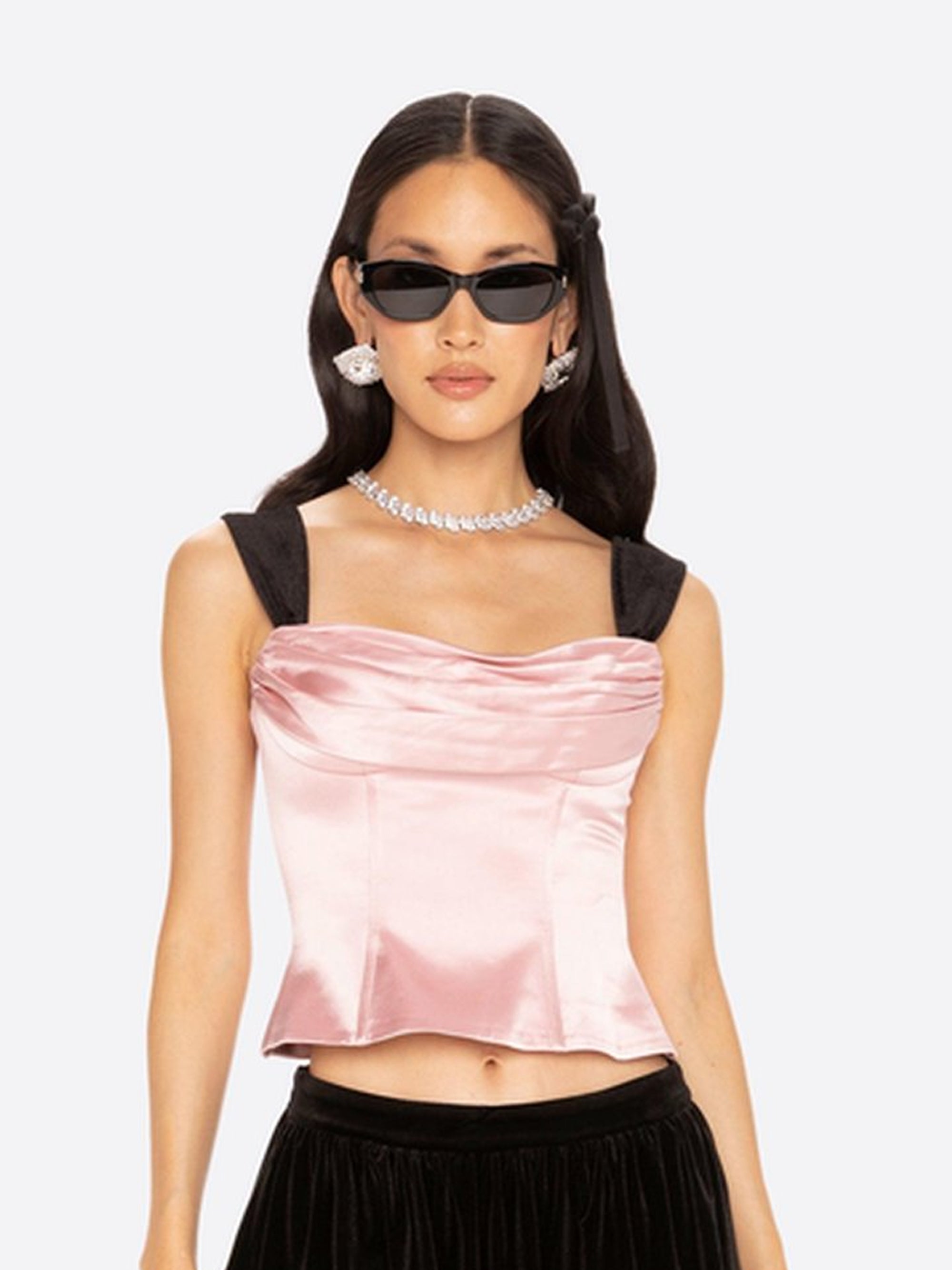 Gia Bow Top: Pink Top for Date Night | Nana Jacqueline