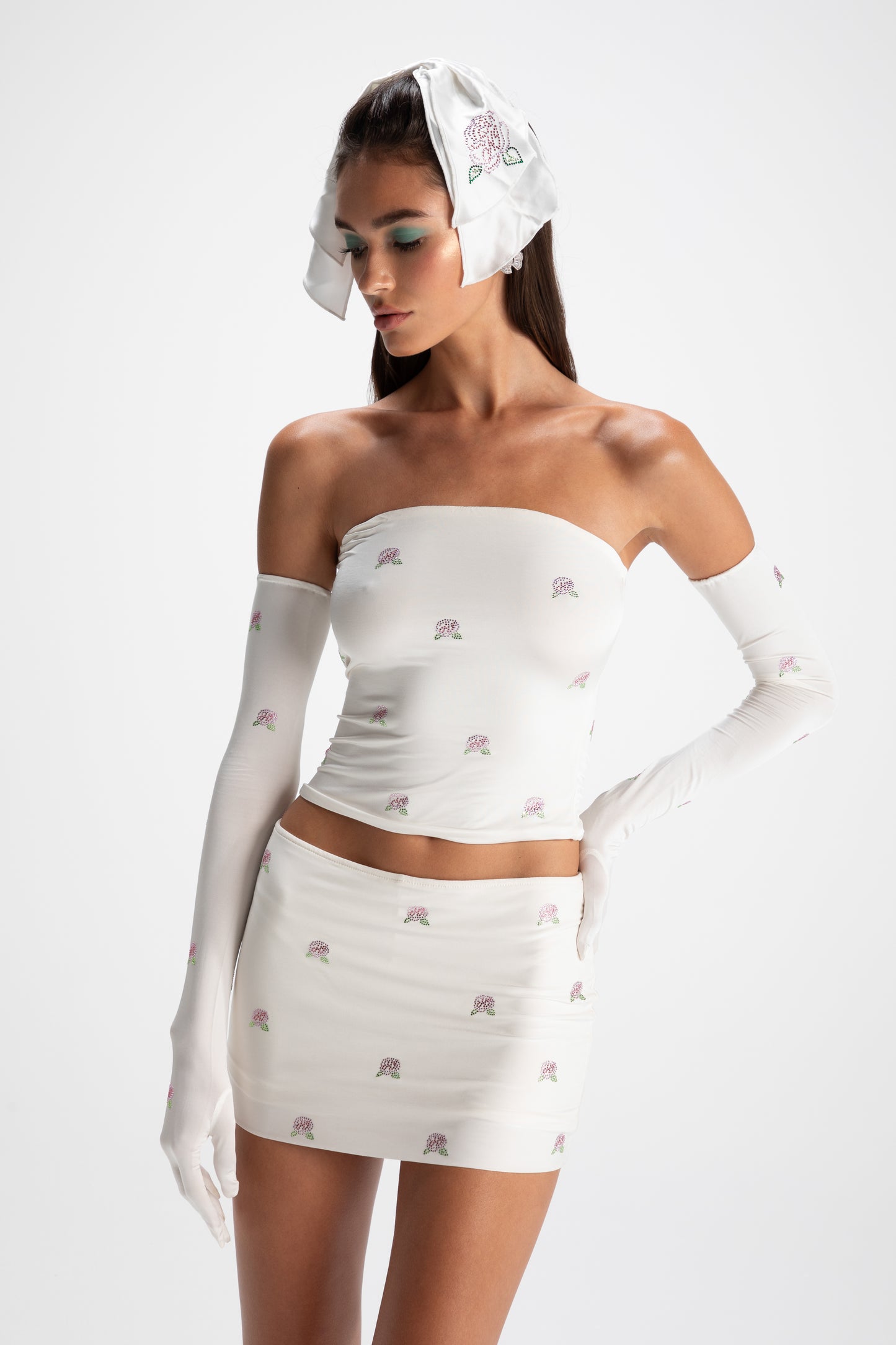 Rosana Embroidered Skirt (White)