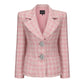 Maya Lapel Suit Jacket (Pink Checkered)