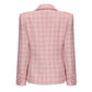 Maya Lapel Suit Jacket (Pink Checkered)