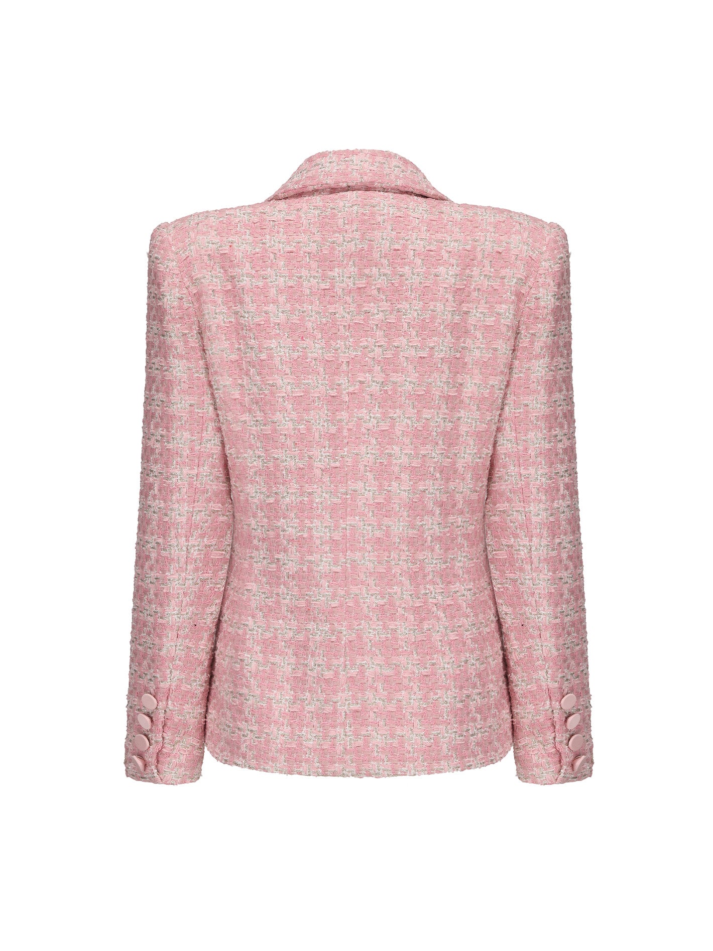 Maya Lapel Suit Jacket (Pink Checkered)