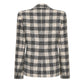 Maya Lapel Suit Jacket (Black Checkered)