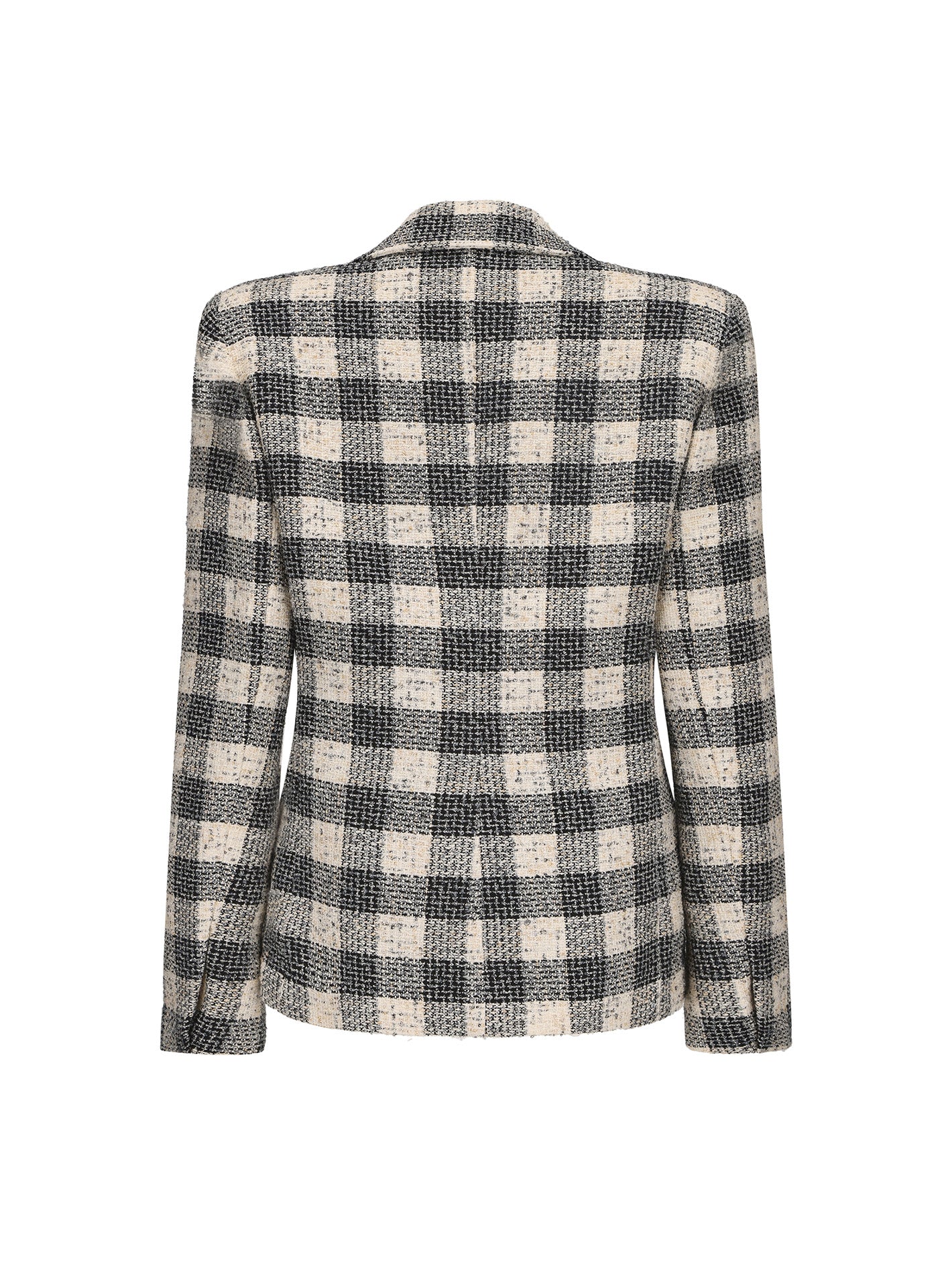 Maya Lapel Suit Jacket (Black Checkered)