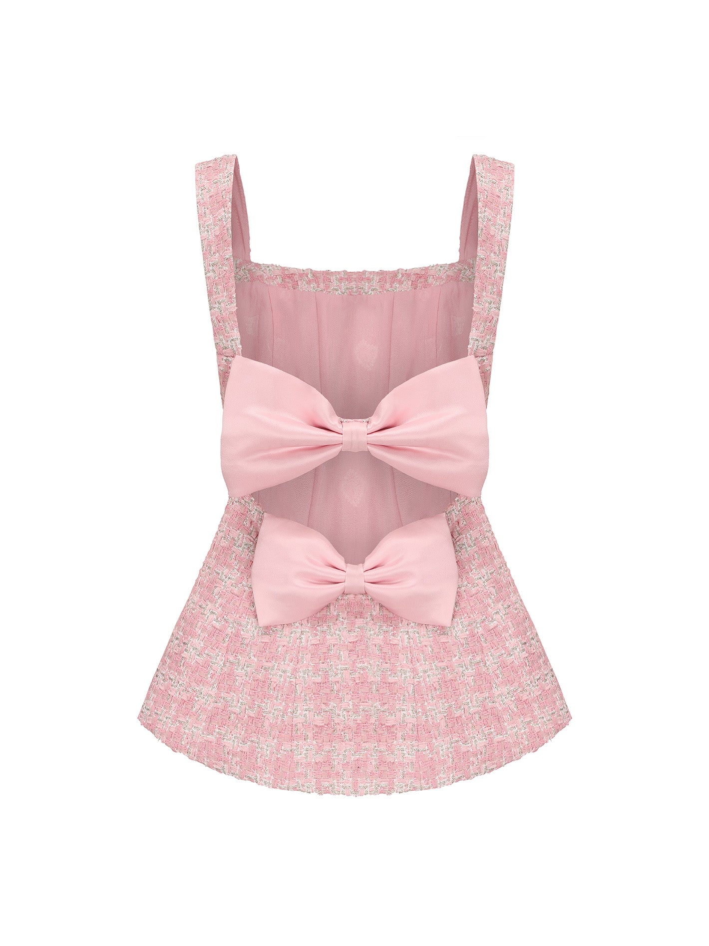 Anabella Bow Top (Pink Checkered)