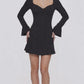 Alessandra Deep V Black Mini Dress