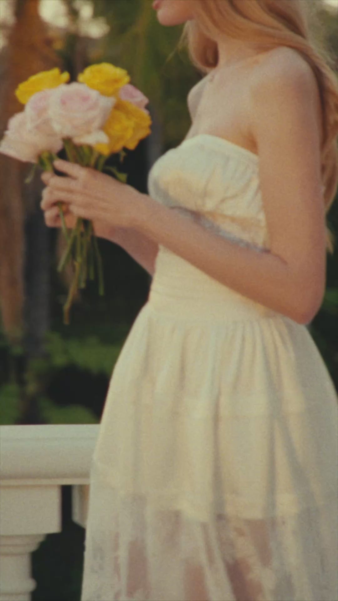 Juliette Strapless Chiffon White Dress