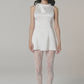 Lila Satin Mini Dress (White)