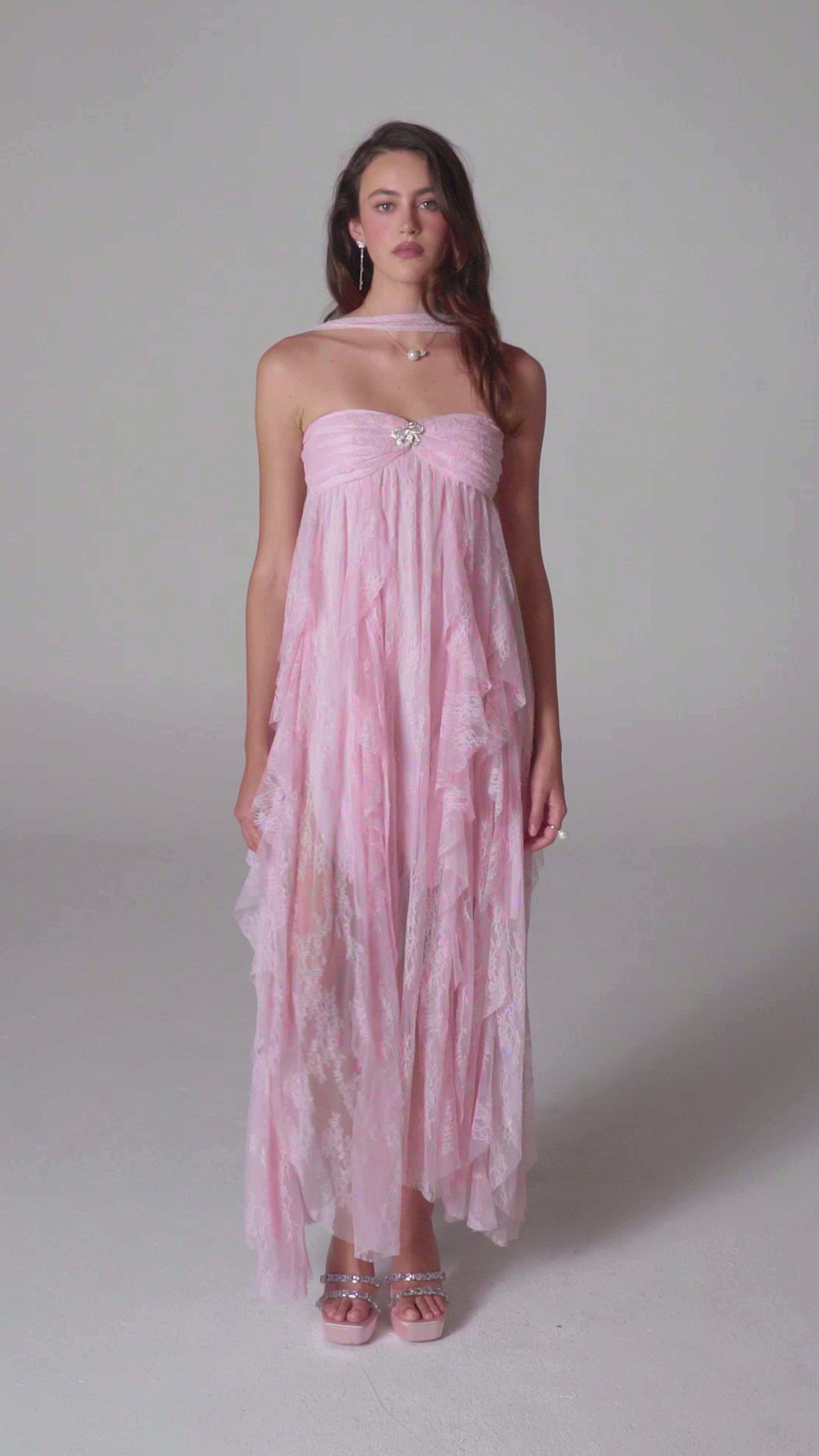 Aurora Halter Pink Dress