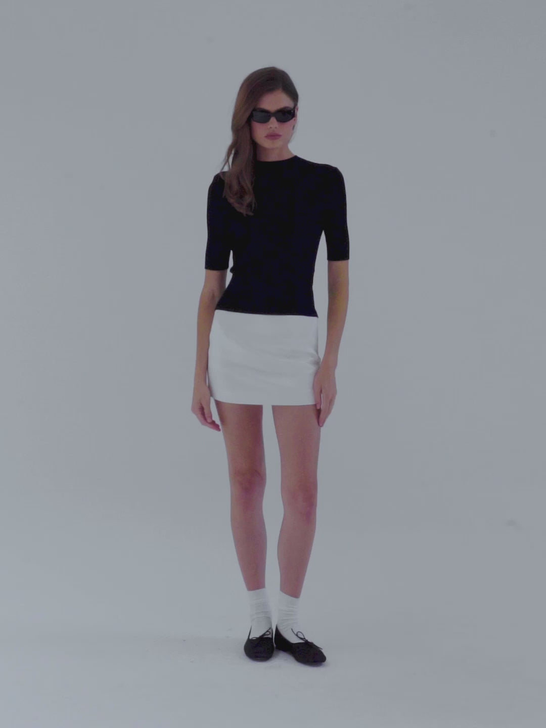 Effie Mock Neck Black Top