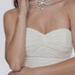 Juliette Strapless Chiffon White Dress