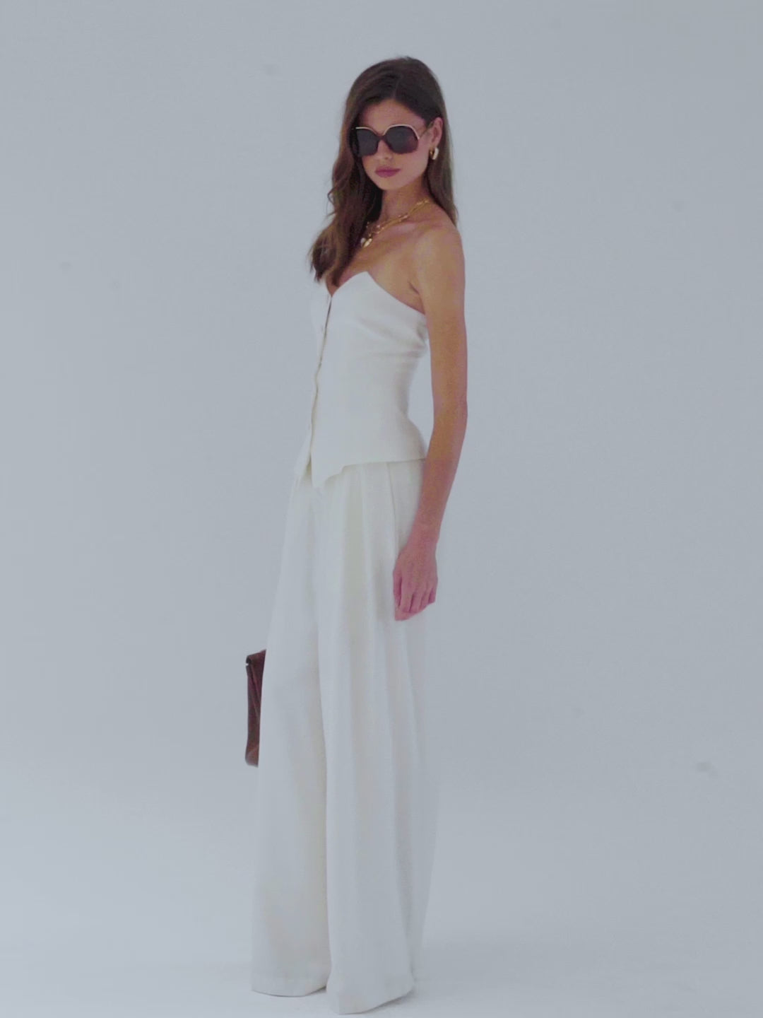 Minie Bandeau White Vest Top